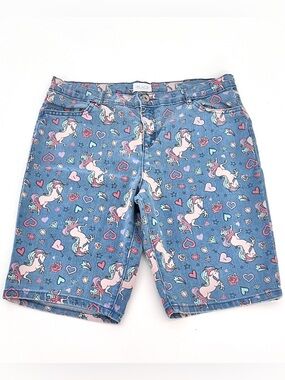 The Children’s Place Girls Unicorn Denim Skimmer Shorts 16